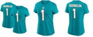 Nike Women's Tua Tagovailoa Aqua Miami Dolphins Name Number T-shirt